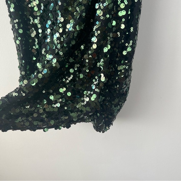 Vintage B. Darlin Green Sequin Sparkle Party Mini Dress - Picture 3 of 6